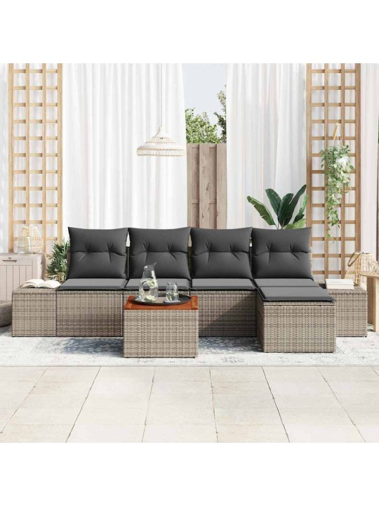 Dārza dīvānu komplekts 6 pcs pelēka