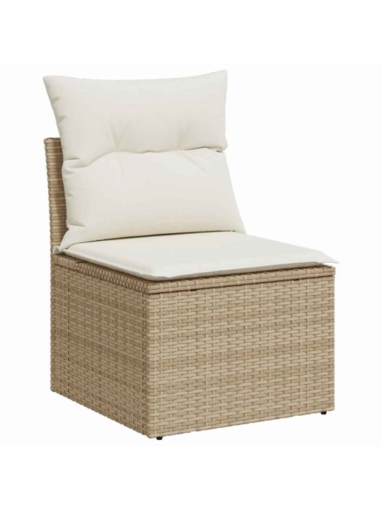 Dārza dīvānu komplekts 6 pcs bēšs un balts