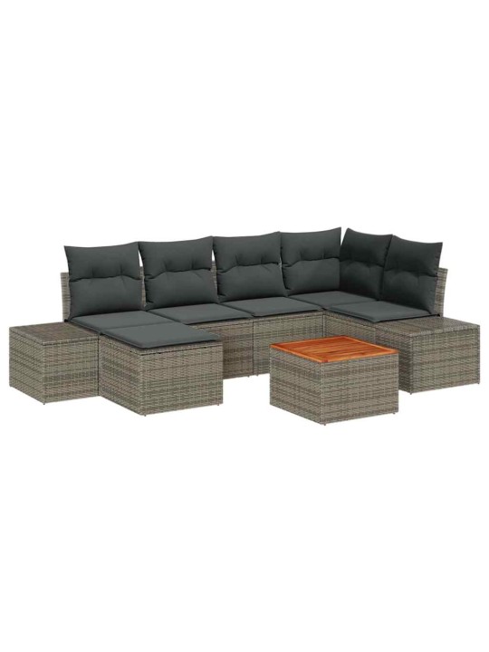 Dārza dīvānu komplekts 7 pcs pelēka