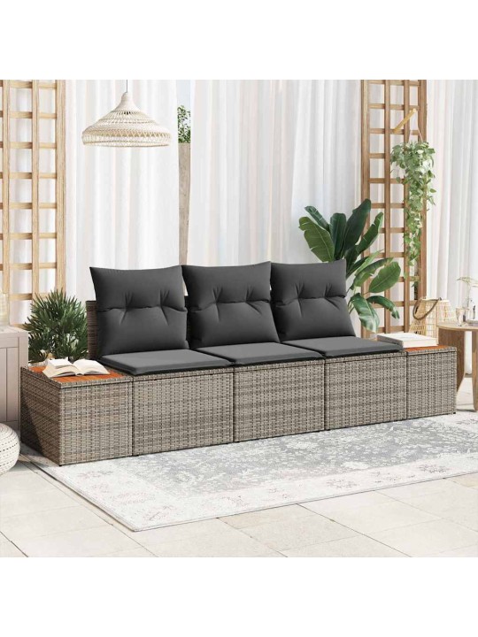 Dārza dīvānu komplekts 3 pcs pelēka 239 x 62 x 85 cm