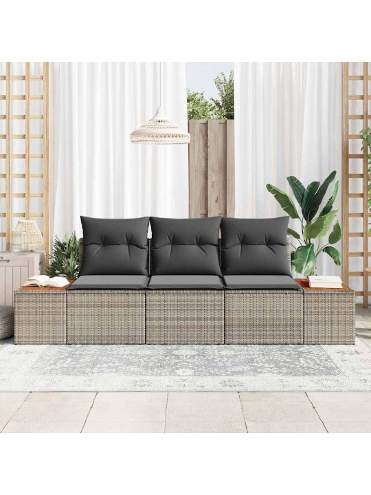 Dārza dīvānu komplekts 3 pcs pelēka 239 x 62 x 85 cm