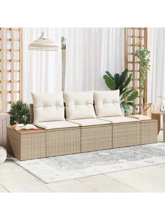 Dārza dīvānu komplekts 3 pcs bēša un krēmkrāsa 239 x 62 x 85 cm