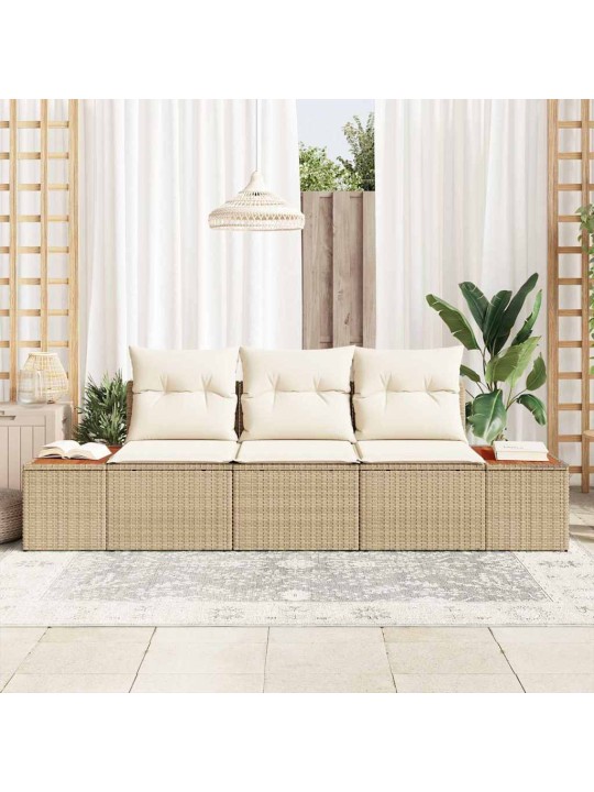 Dārza dīvānu komplekts 3 pcs bēša un krēmkrāsa 239 x 62 x 85 cm