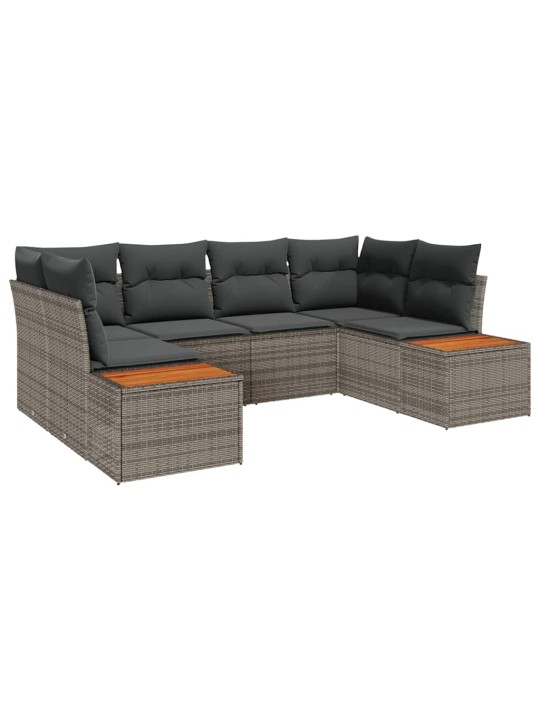 Dārza dīvānu komplekts 6 pcs pelēka 234 x 154 x 85 cm