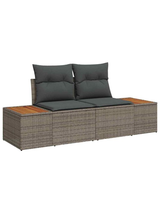 Dārza dīvānu komplekts 7 pcs pelēka 289 x 154 x 85 cm