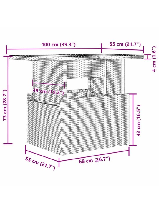 Dārza dīvānu komplekts ar spilvenu 10 pcs bēša 100 x 55 x 73 cm