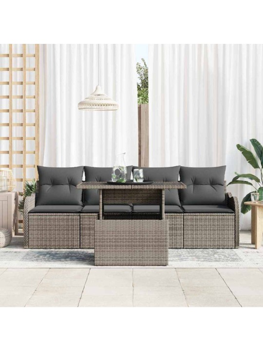 Dārza dīvānu komplekts manuāls 5 pcs pelēka 100 x 55 x 73 cm