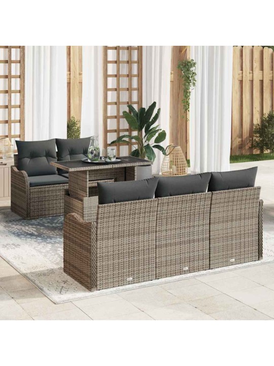 Dārza dīvānu komplekts manuāls 6 pcs pelēka 100 x 55 x 73 cm