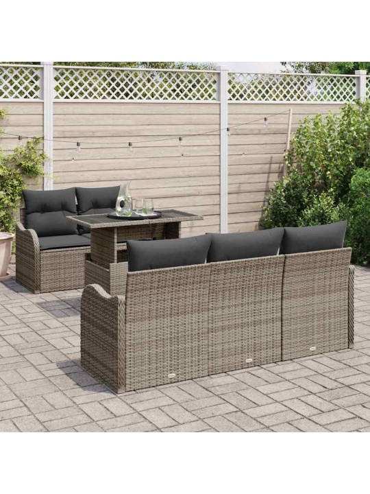 Dārza dīvānu komplekts manuāls 6 pcs pelēka 100 x 55 x 73 cm