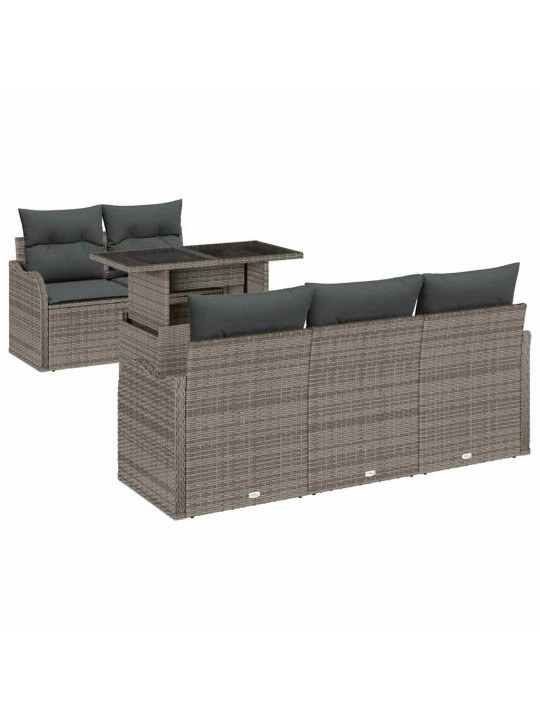 Dārza dīvānu komplekts manuāls 6 pcs pelēka 100 x 55 x 73 cm