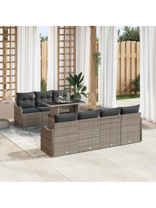 Dārza dīvānu komplekts manuāls 8 pcs pelēka 100 x 55 x 73 cm