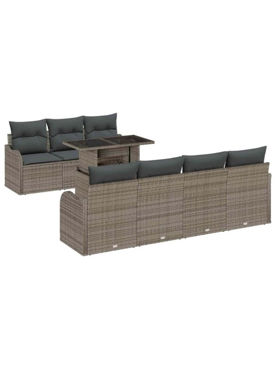 Dārza dīvānu komplekts manuāls 8 pcs pelēka 100 x 55 x 73 cm