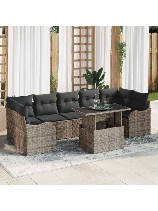 Dārza dīvānu komplekts manuāls 8 pcs pelēka 100 x 55 x 73 cm
