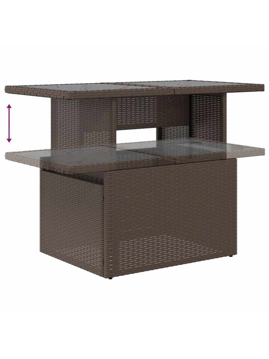 Dārza dīvānu komplekts ar spilvenu 9 pcs brūna 100 x 55 x 73 cm