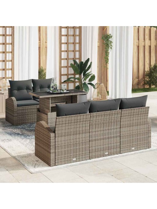 Dārza dīvānu komplekts manuāls 6 pcs pelēka 100 x 55 x 73 cm