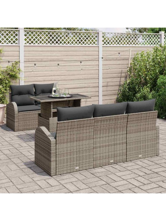Dārza dīvānu komplekts manuāls 6 pcs pelēka 100 x 55 x 73 cm