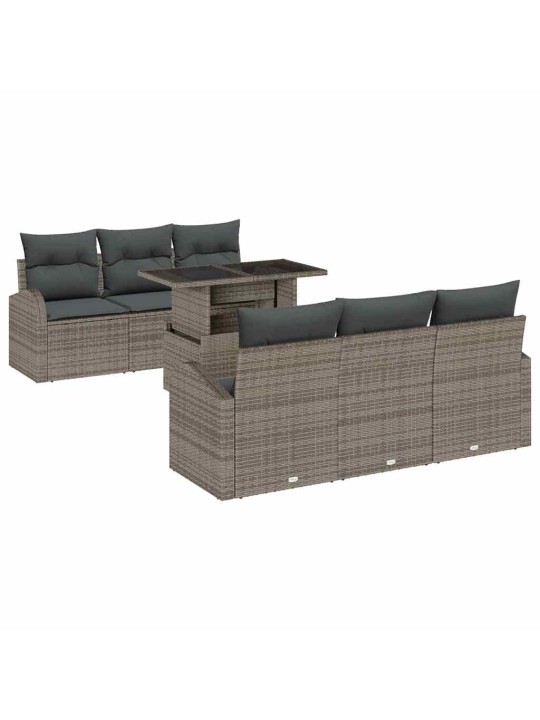 Dārza dīvānu komplekts manuāls 7 pcs pelēka 100 x 55 x 73 cm