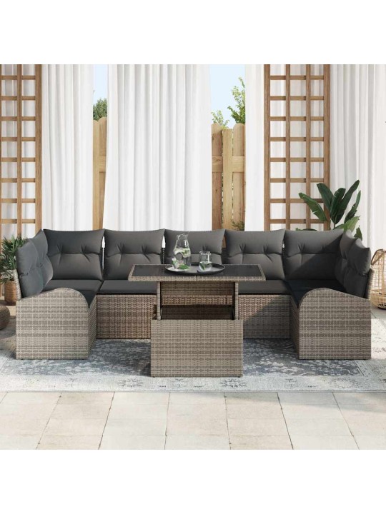 Dārza dīvānu komplekts manuāls 8 pcs pelēka 100 x 55 x 73 cm