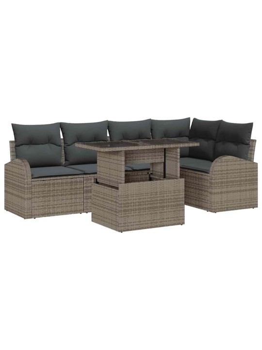 Dārza dīvānu komplekts manuāls 6 pcs pelēka 100 x 55 x 73 cm