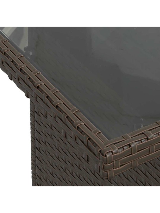 Dārza dīvānu komplekts ar spilvenu 7 pcs brūna 100 x 55 x 73 cm