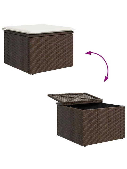 Dārza dīvānu komplekts 7 pcs brūna poliūtu rotangpalma