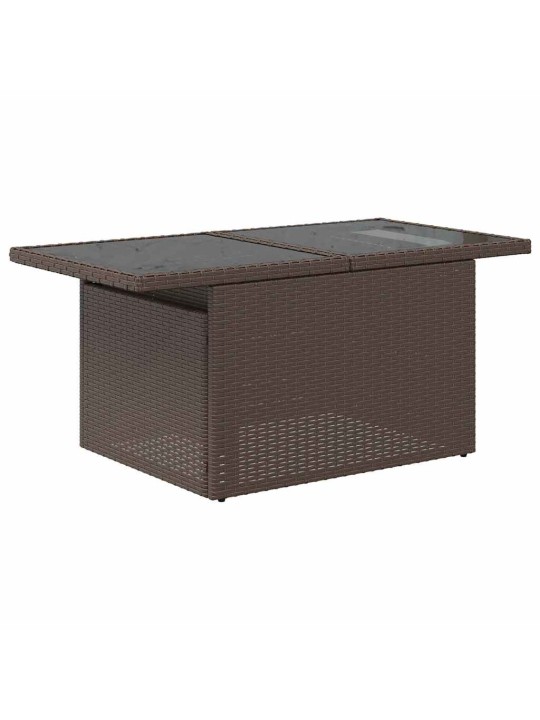 Dārza dīvānu komplekts ar spilvenu 7 pcs brūns un krēma