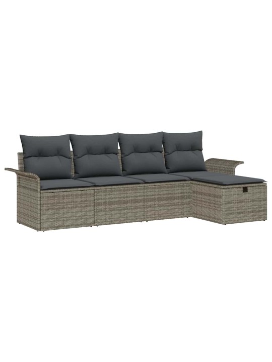 Dārza dīvānu komplekts 5 pcs pelēka 251 x 117 x 85 cm