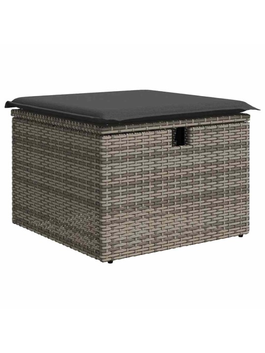 Dārza dīvānu komplekts 7 pcs pelēka 297.5 x 132.5 x 85 cm