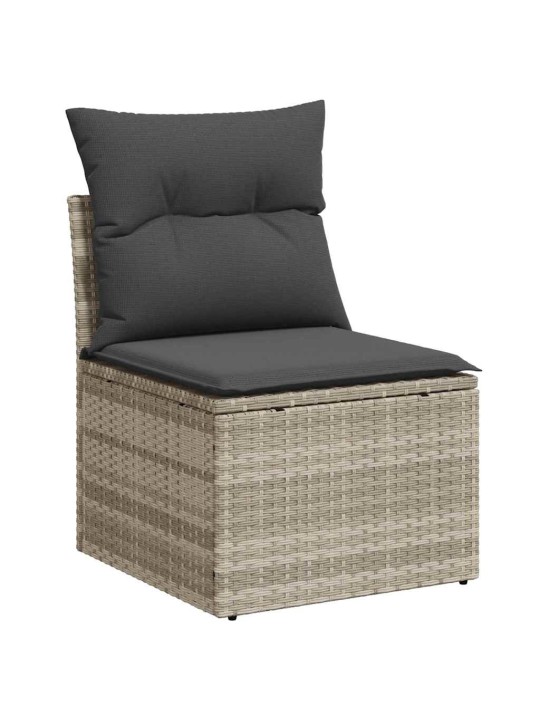 Dārza dīvānu komplekts 8 pcs gaiši pelēka 297.5 x 132.5 x 85 cm