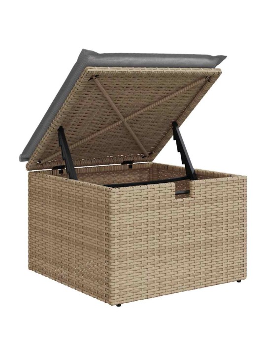 Dārza dīvānu komplekts ar spilvenu 4 pcs bēša un gaiši pelēka