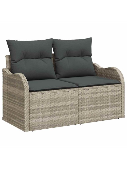 Dārza dīvānu komplekts 8 pcs gaiši pelēka 287.5 x 177.5 x 85 cm