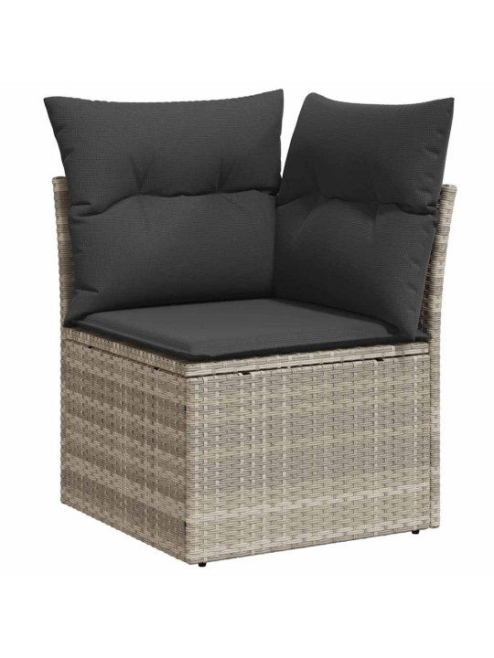 Dārza dīvānu komplekts 8 pcs gaiši pelēka 287.5 x 177.5 x 85 cm