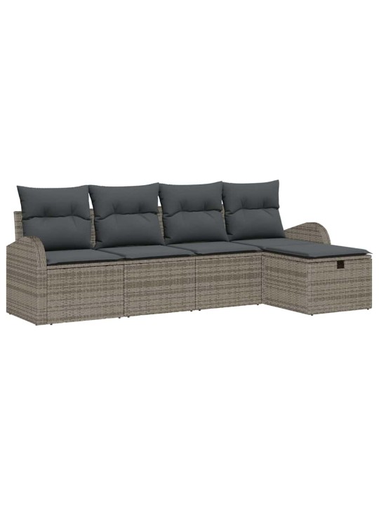 Dārza dīvānu komplekts 5 pcs pelēka 234 x 117 x 85 cm
