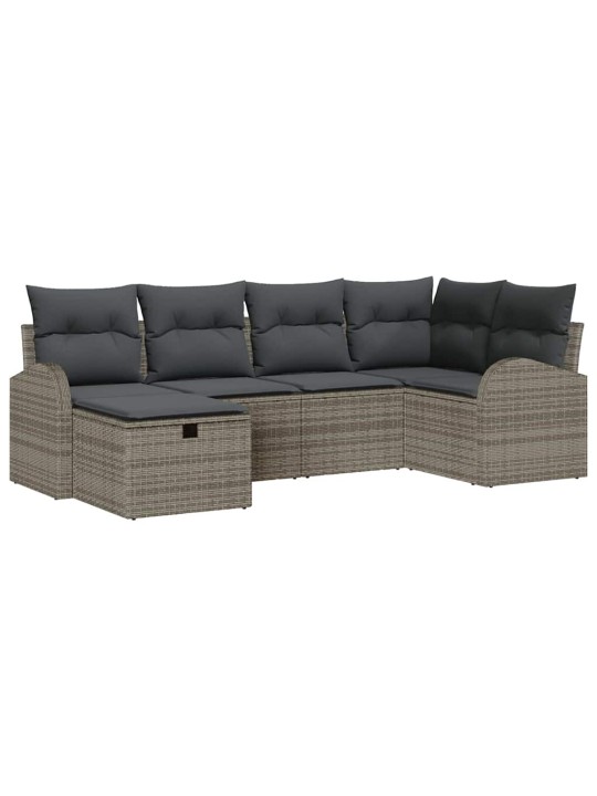 Dārza dīvānu komplekts 6 pcs pelēka 234 x 124 x 85 cm