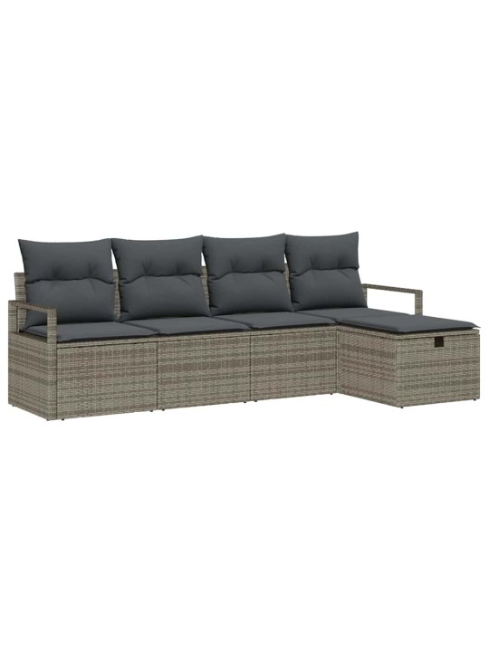 Dārza dīvānu komplekts 5 pcs pelēka 230 x 117 x 85 cm