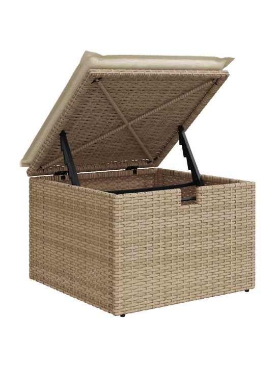 Dārza dīvānu komplekts ar spilvenu 6 pcs bēša un krēmkrāsa