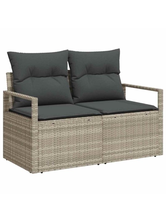 Dārza dīvānu komplekts 7 pcs gaiši pelēka 232 x 122 x 85 cm