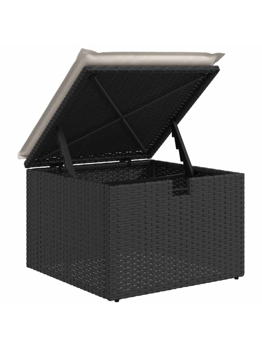 Dārza dīvānu komplekts 8 pcs melna poliratāns