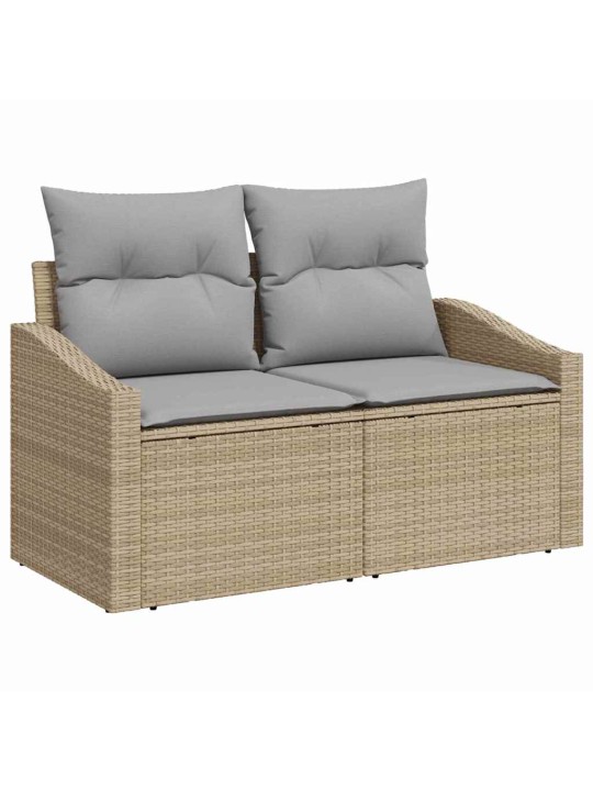 Dārza dīvānu komplekts ar spilvenu 7 pcs bēša 55 x 62 x 69 cm