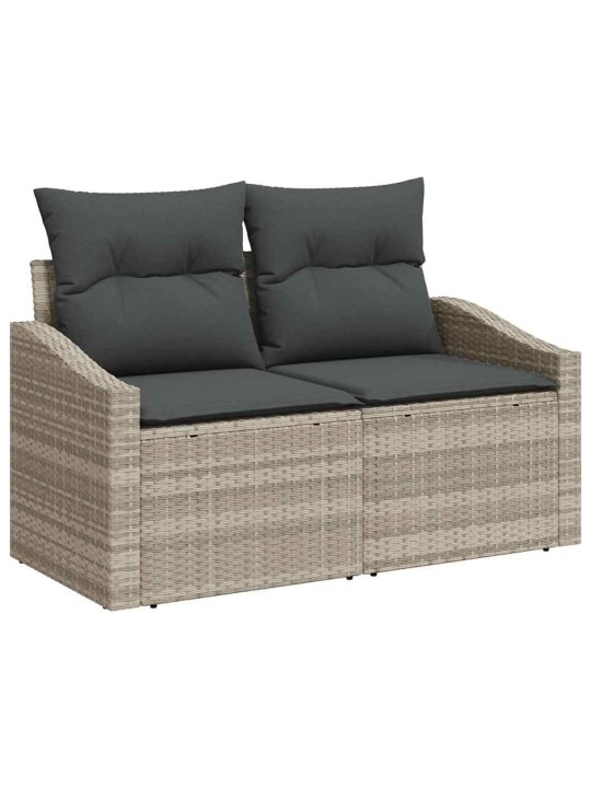 Dārza dīvānu komplekts 9 pcs gaiši pelēka 55 x 62 x 69 cm