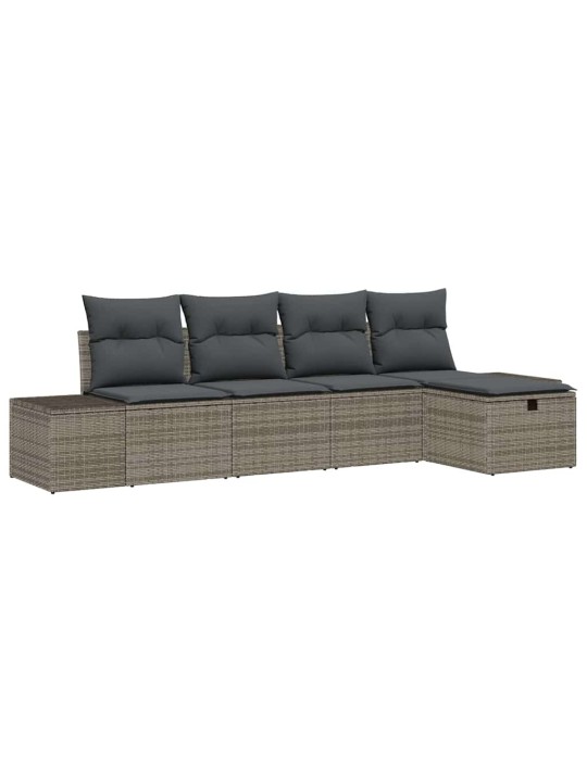 Dārza dīvānu komplekts ar spilvenu 5 pcs pelēka 55 x 62 x 69 cm