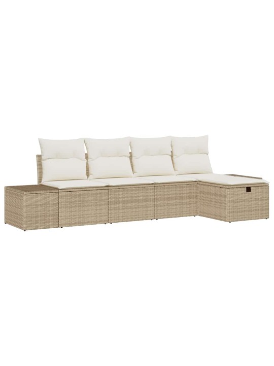 Dārza dīvānu komplekts ar spilvenu 5 pcs bēša 55 x 62 x 69 cm