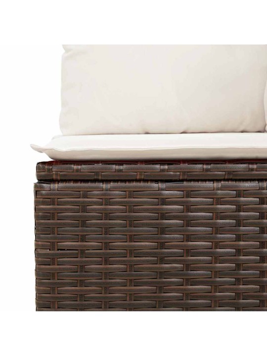 Dārza dīvānu komplekts ar spilvenu 7 pcs brūna 55 x 62 x 69 cm