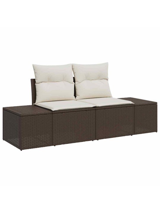Dārza dīvānu komplekts ar spilvenu 7 pcs brūna 55 x 62 x 69 cm