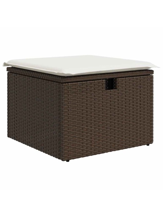Dārza dīvānu komplekts ar spilvenu 7 pcs brūna 55 x 62 x 69 cm