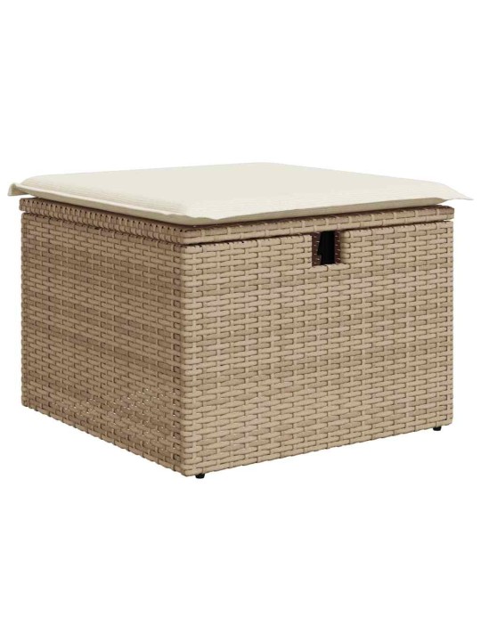 Dārza dīvānu komplekts ar spilvenu 7 pcs bēša 55 x 62 x 69 cm