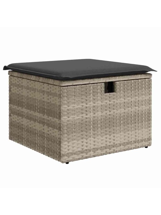 Dārza dīvānu komplekts ar spilvenu 6 pcs pelēka 55 x 62 x 69 cm