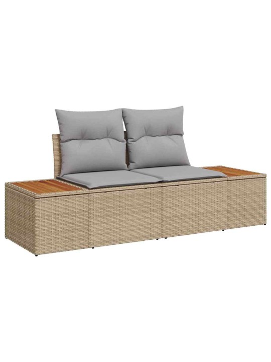 Dārza dīvānu komplekts ar spilvenu 7 pcs bēša 55 x 62 x 69 cm