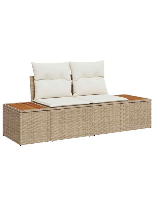 Dārza dīvānu komplekts ar spilvenu 7 pcs bēša 55 x 62 x 69 cm