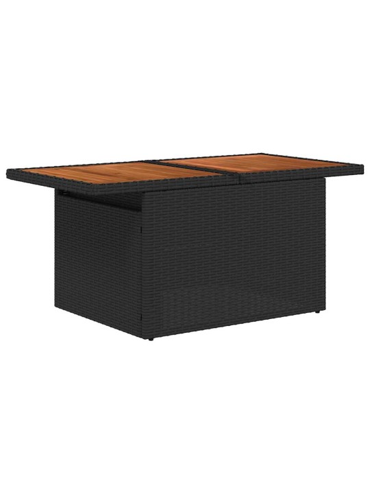 Dārza dīvānu komplekts 8 pcs melna poliratāns